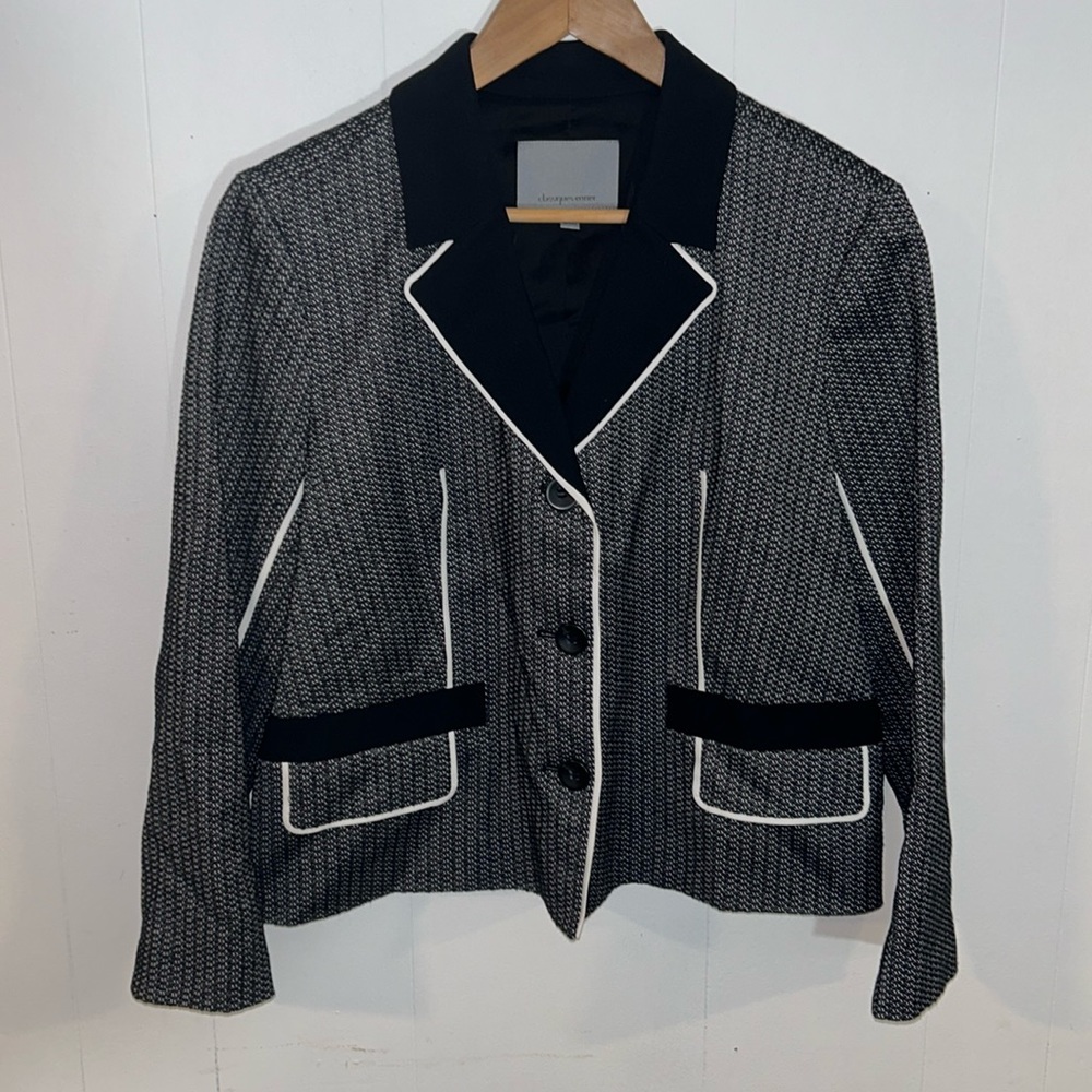 Classiques Entier Black & White Button Up Blazer … - image 1